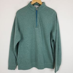 Peter Millar Green Quarter-Zip Sweatshirt